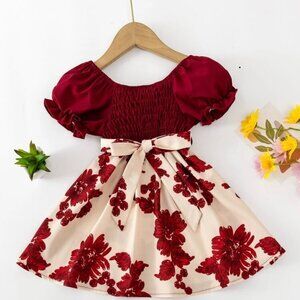 Young Girl Elegant Texture Jacket & Dress Set , The Jacket Is Made Of Elegant Bl